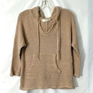 Forgiveness Pullover Long Sleeve V-Neck Knit Hoodie Sweater With Kangaroo Pocket